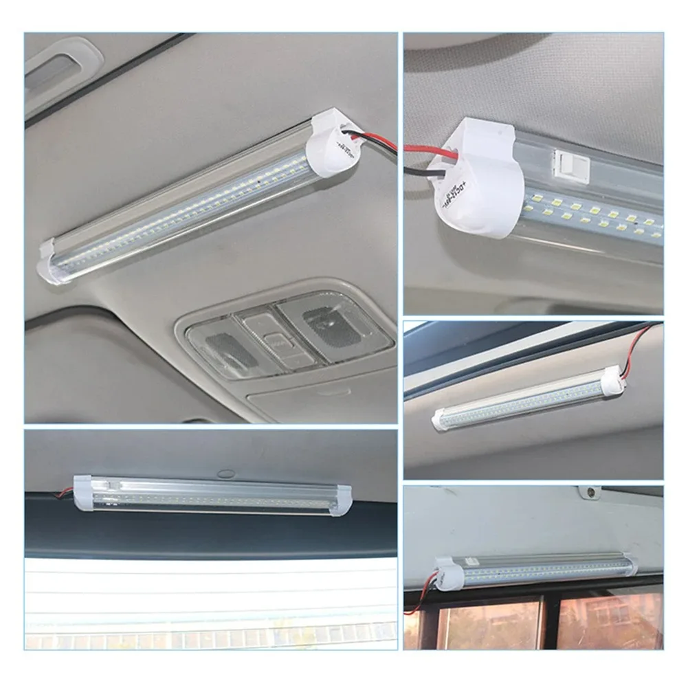 Car Interior Light Ultra Bright 72LED Strip Bar Lamp Van Bus Caravan On/Off Switch Car Trunk Lamp Led Luggage Compartment Light