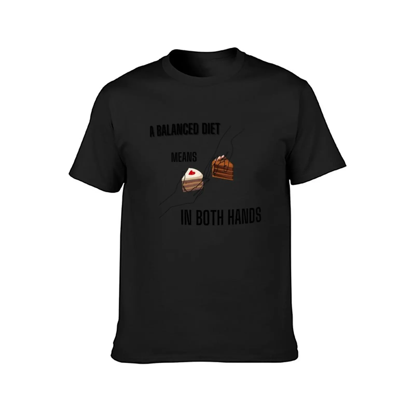 Anti-Diet : A balanced diet means cake in both hands funny cute kitchen chocolate heart cherry T-Shirt