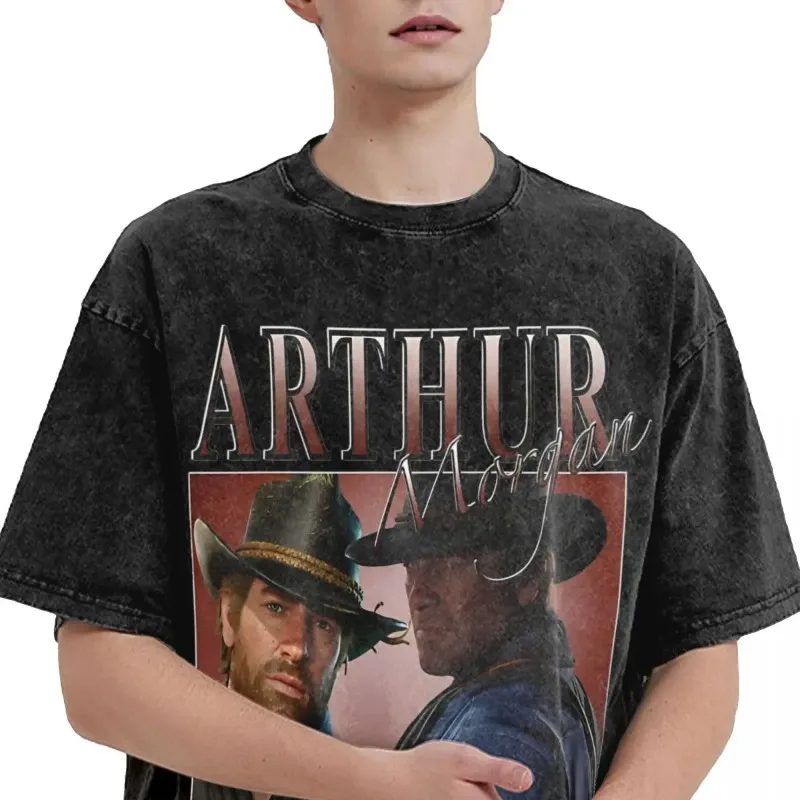 Arthurs Morgans T Shirt Summer Popular Games Y2K Fun T Shirts 2024 Cotton Popular Tee Shirt For Male Short-Sleeve Printed Tees