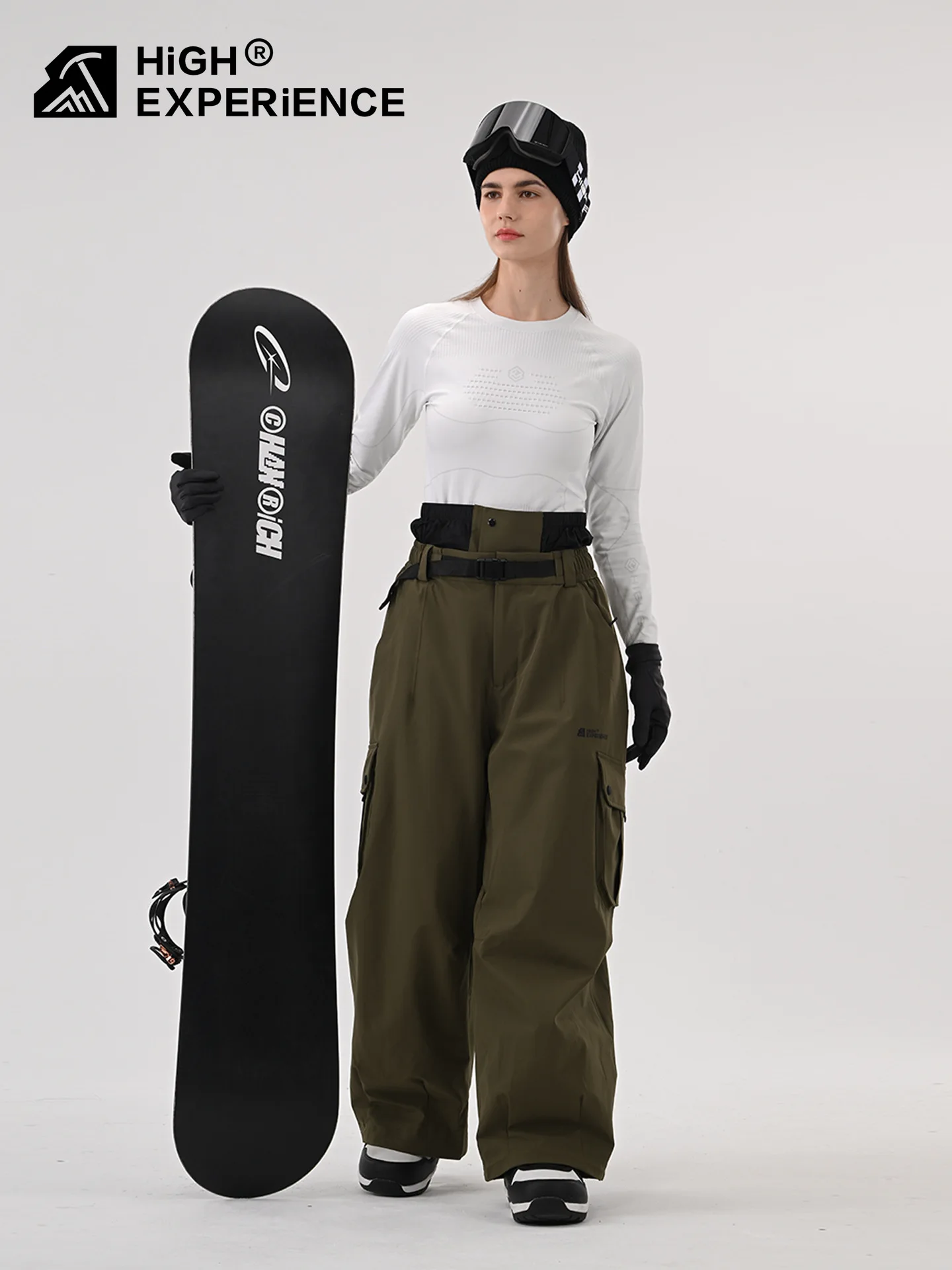 

HIGH EXPERIENCE 2025 3L Ski Pants for Men & Women Waterproof Windproof Abrasion-Resistant Loose Fit Snowboard Trousers