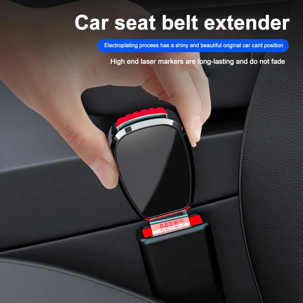 Alloy Car Seat Belt Extension Connector Rear Safety Buckle Holder Plug-in Belt Clip - Automotive Safety Accessory