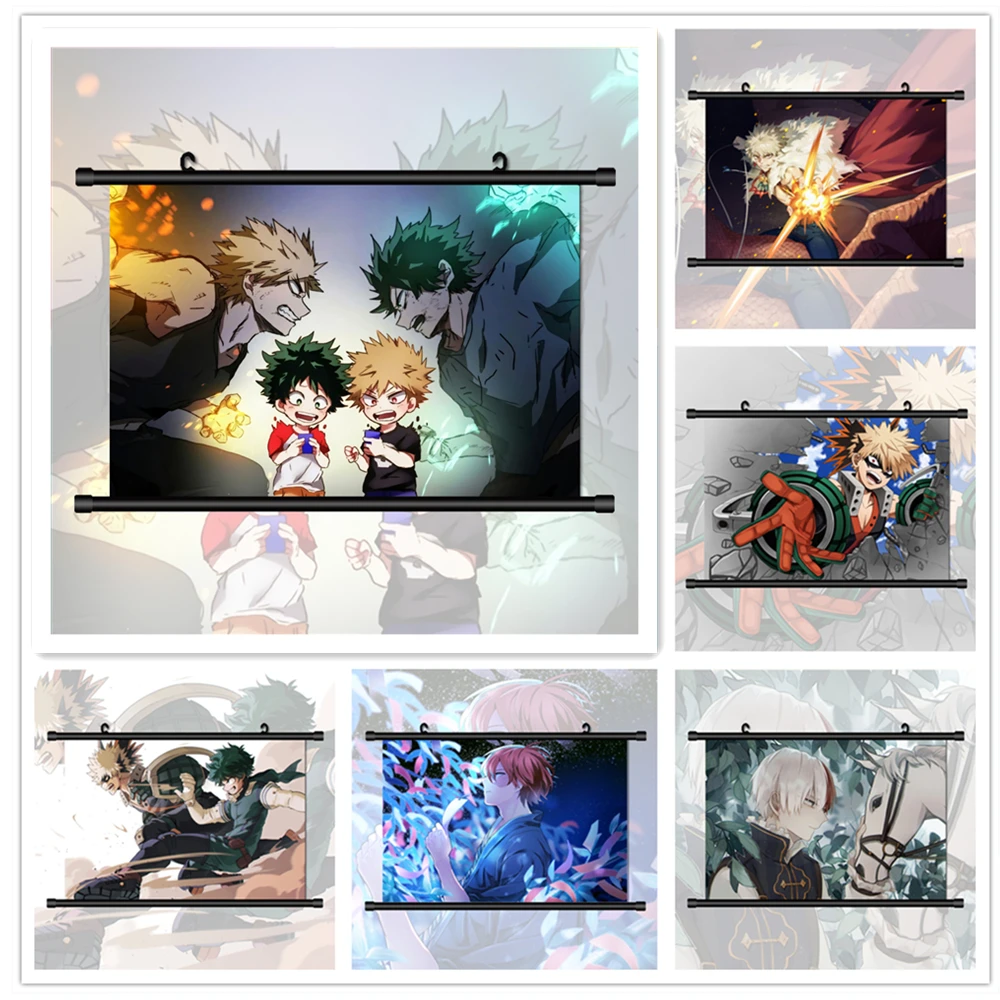 Anime Wall Art Wall Pictures Boku No Hero Academia Midoriya Bakugou Todoroki Canvas Painting Poster Print Living Kids Home Decor