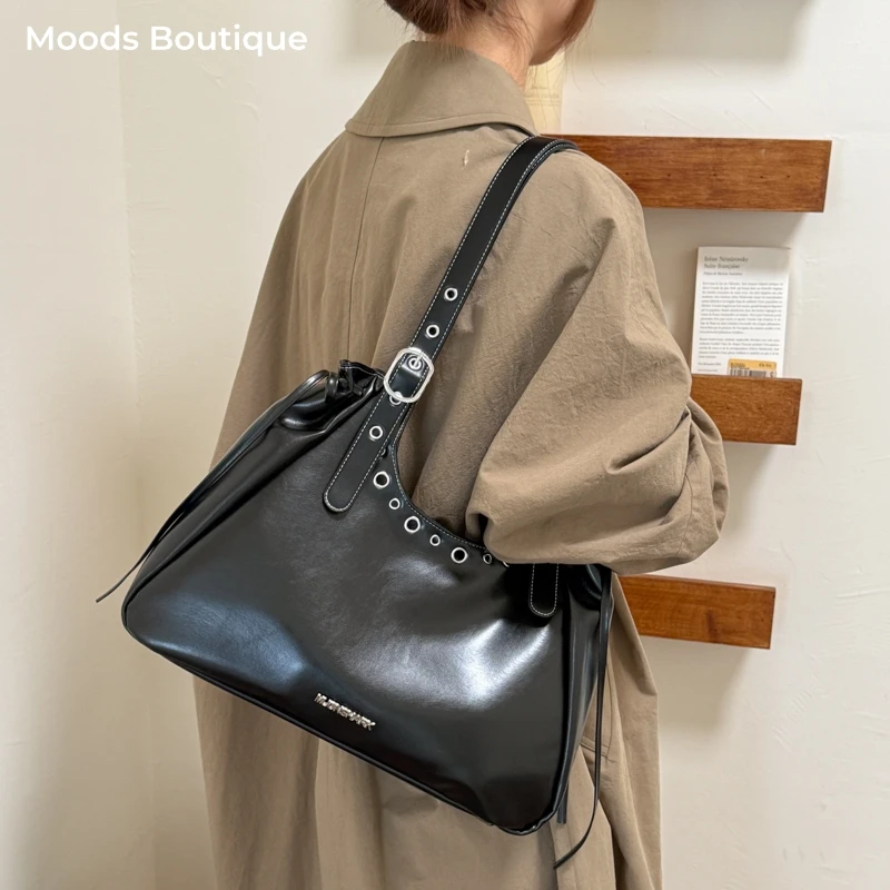 Vintage Style Underarm Shoulder Bags For Women 2026 Latest Luxury Designer Handbags Vegan Leather Pure Color Commuter Hobo Bag