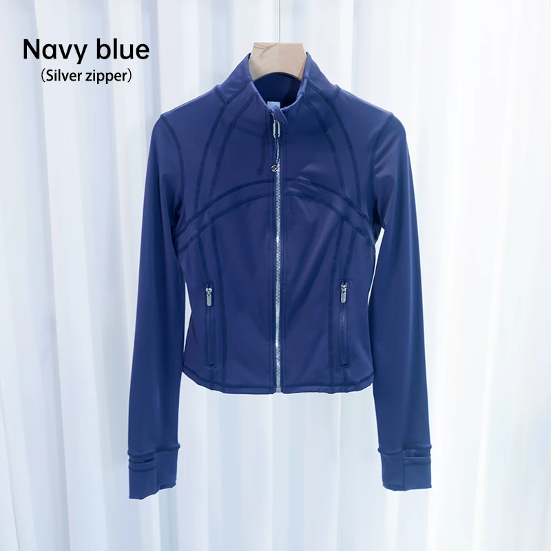 Dames Yoga Short Sports Jacket met Gouden Rits - Slim Fit Gym Trainingsjack