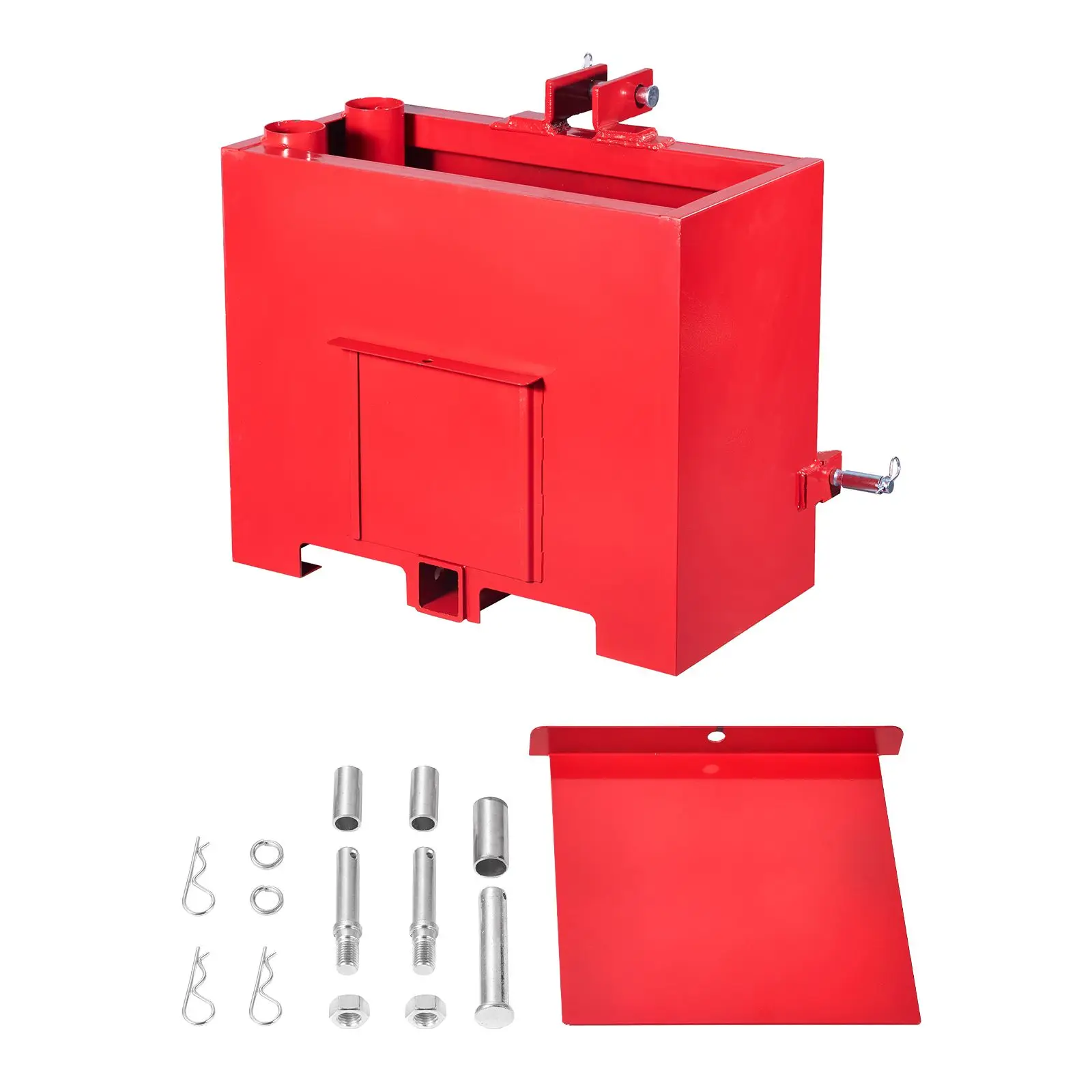 Ballast Box, 3-Point Category 1 Tractor Ballast of 800lbs Capacity, for 2 Inch Hitch Receiver, Heavy-Duty Steel 4.3 ft³ Large Vo