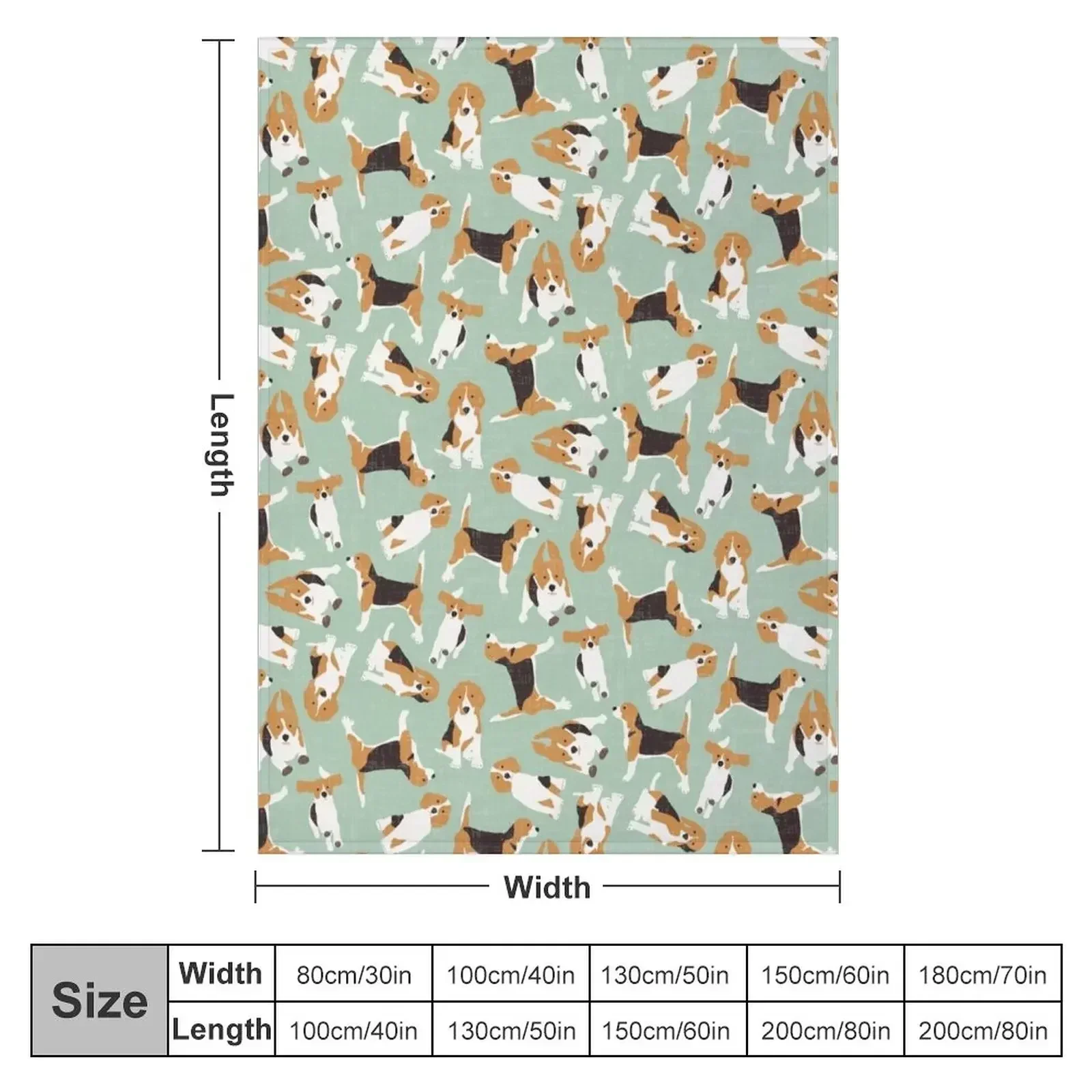 beagle scatter mint Throw Blanket Comforter Personalized Gift Blankets