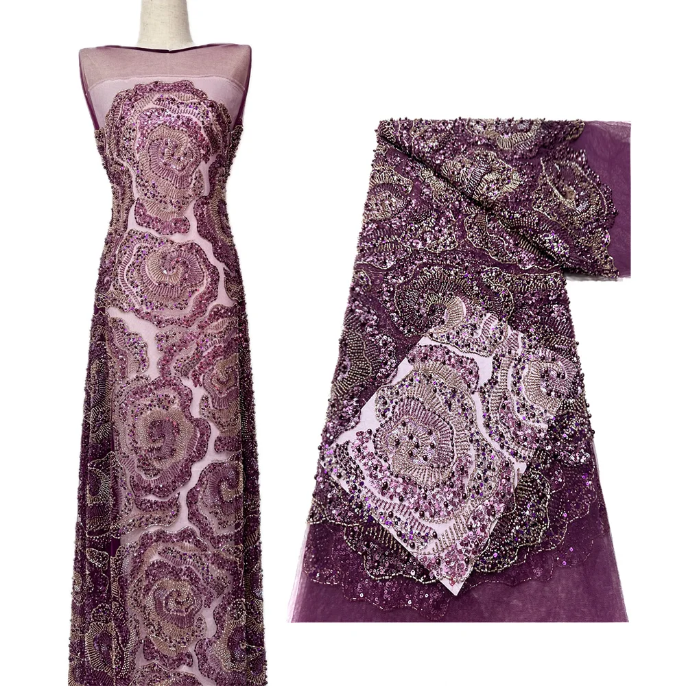 

Африканская французская сетка из бисера, кружевная ткань, Нигерия, французский тюль, сетка с блестками, вышивка бисером, кружевная ткань, женское свадебное платье