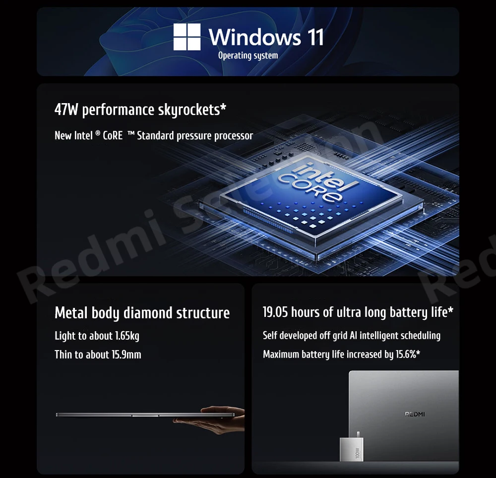 Xiaomi REDMI Book 16 Laptop Intel Core 5 220H/125H Intel Graphics 16G/32G RAM 1TB SSD 16-inch 2.5K Screen Notebook PC