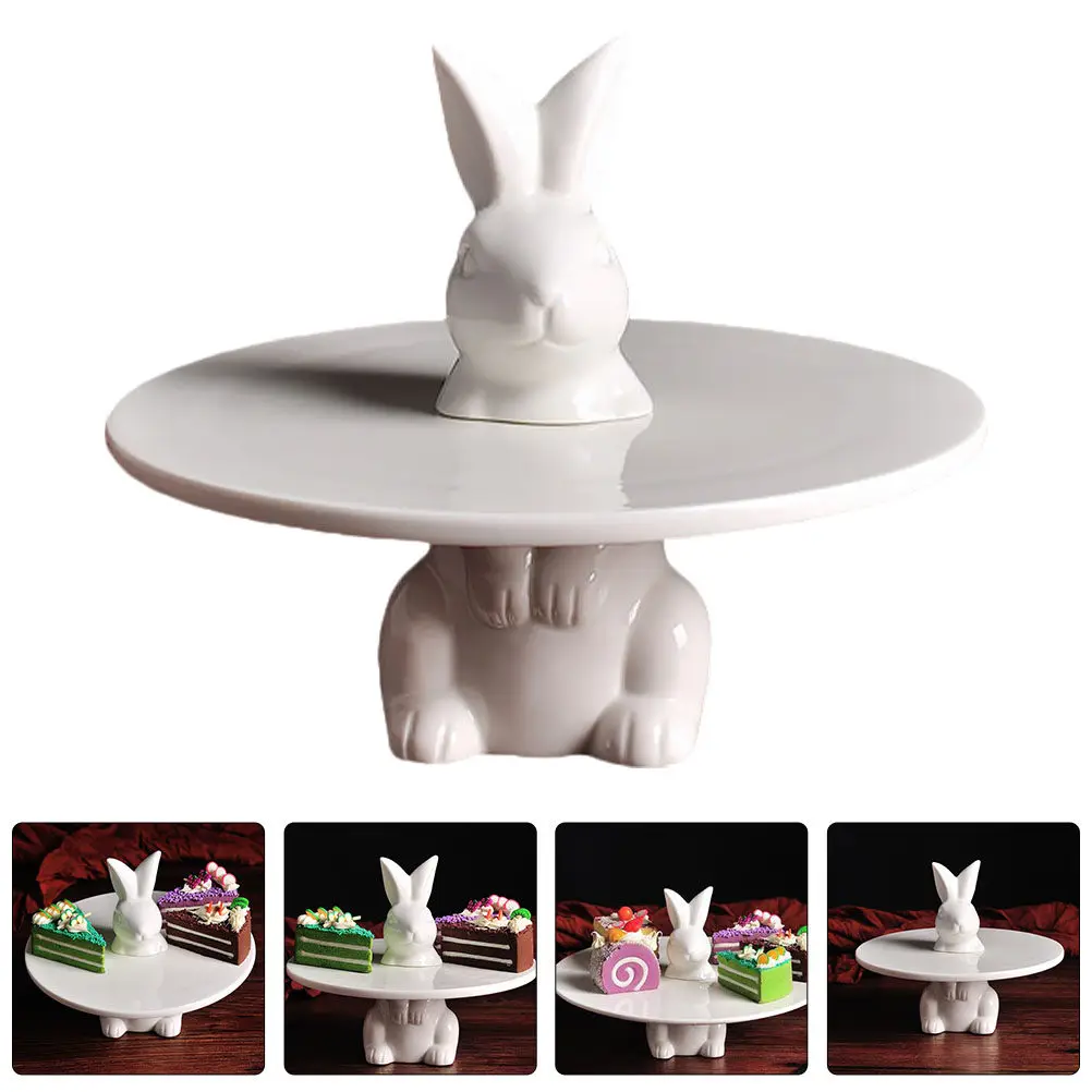 Easter Cake Display Stand, Ceramic Dessert Tray for Cupcakes & Pastries, Stylish Party Decorative Serving Platter