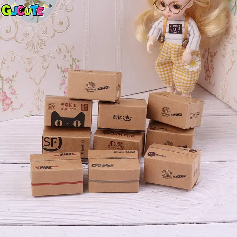 1/5Pcs Mini Carton Express Box 1:12 Dollhouse Miniature Simulation Express Box Decor Toy Doll House Decor Furniture Accessories