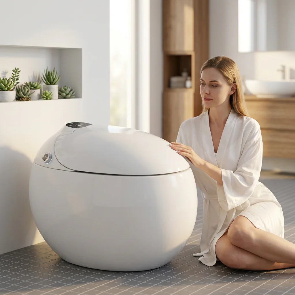 High Quality Smart Toilet  P-Trap Drainage Remote Control  Electric Automatic Self Cleaning Integrated Heated Seat S-Trap