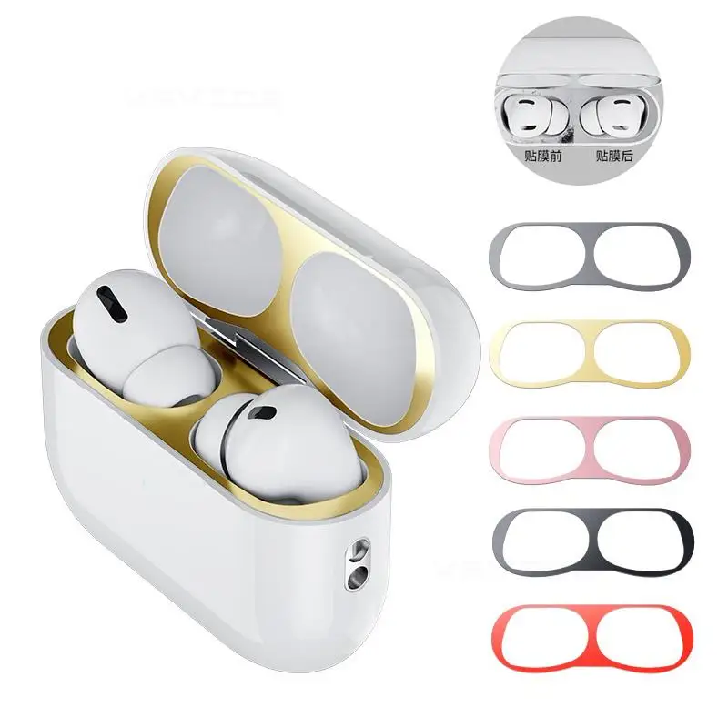 Metal Sticker Earphone Protector For Airpods 3 Pro 2 Cover film Dustproof Sticker For Apple Airpods 3 2 Generation Charge Boxs