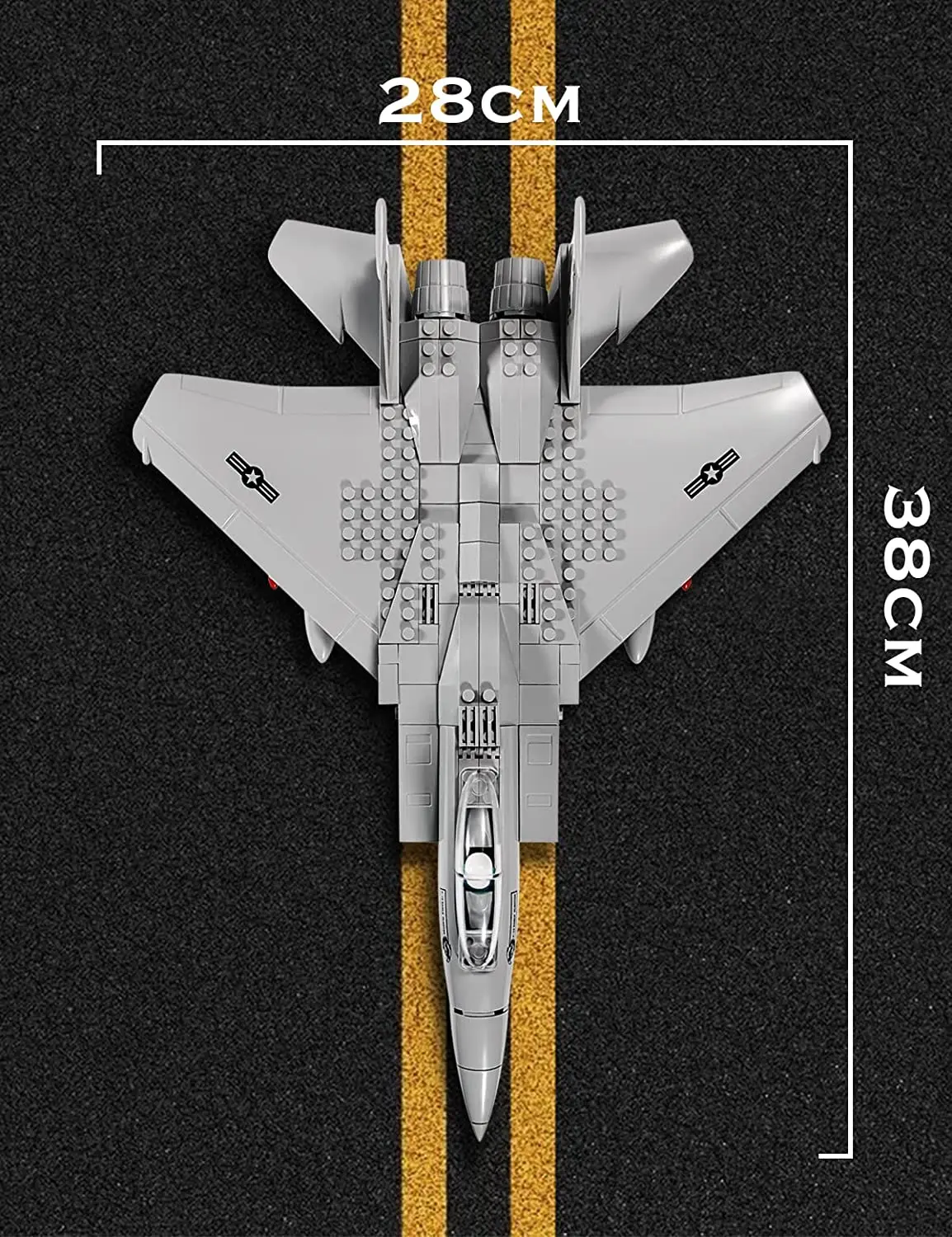 F-15 myśliwiec z orłem i technicznymi cegłami Model samolotu wojskowy zestawy do budowania dorosłych konstruktor bloki zabawek prezentów dla dzieci