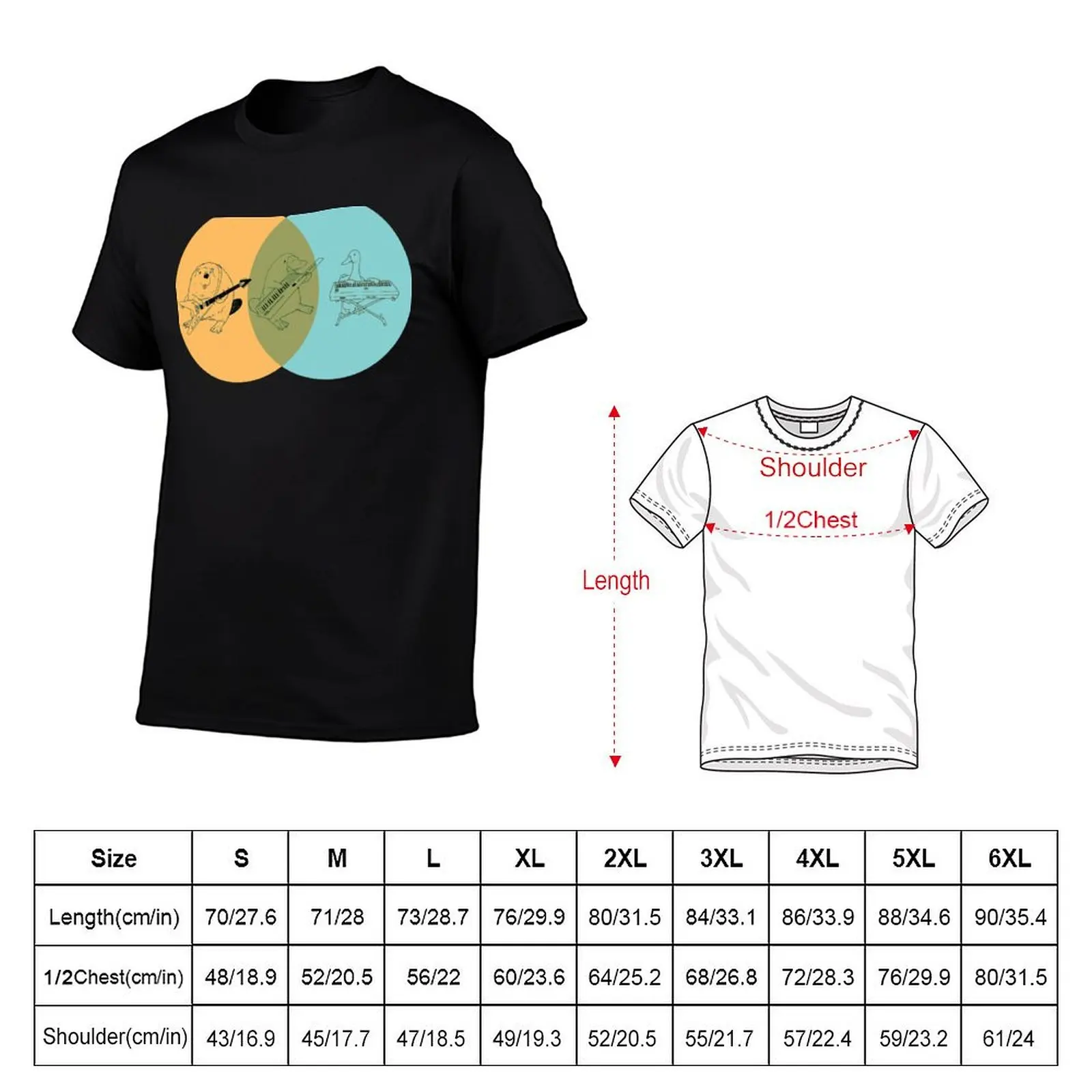 Keytar Platypus Venn Diagram - OGB T-Shirt blanks customizeds graphic shirts fruit of the loom mens t shirts