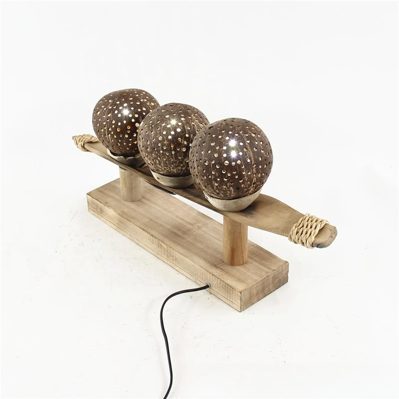 Professional handmade log craft floor lamps, pastoral warm homestay hotel decorative lamps, solid wood