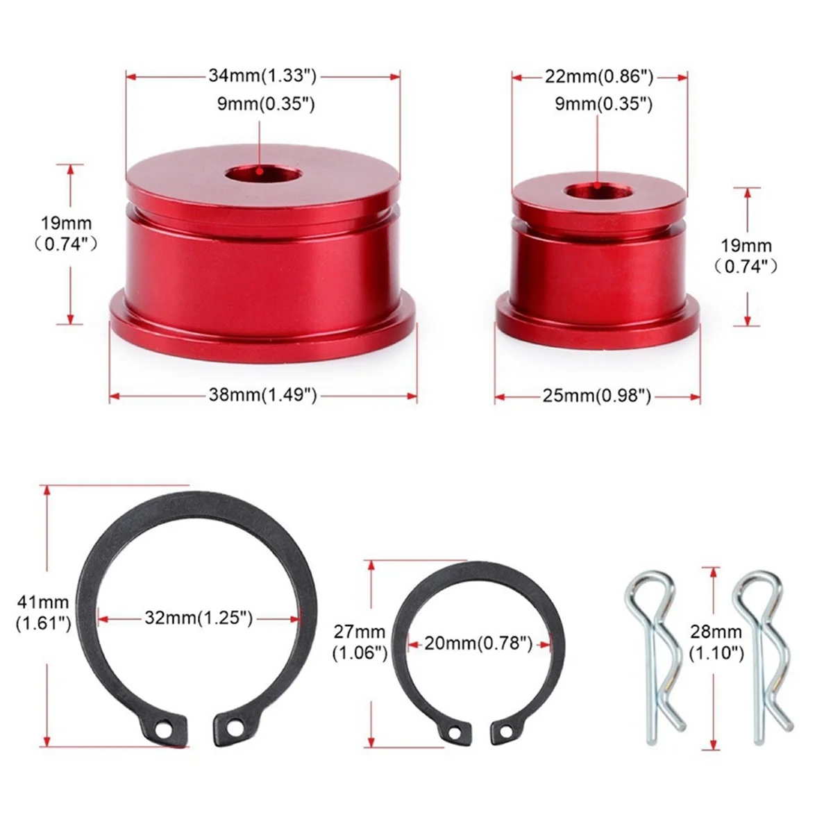 Car Modified Gear Lever Shift Lever Cable Bushing Red Shifter Cable Bushings Kit for Honda Civic SI 02 03 04 05 EP3