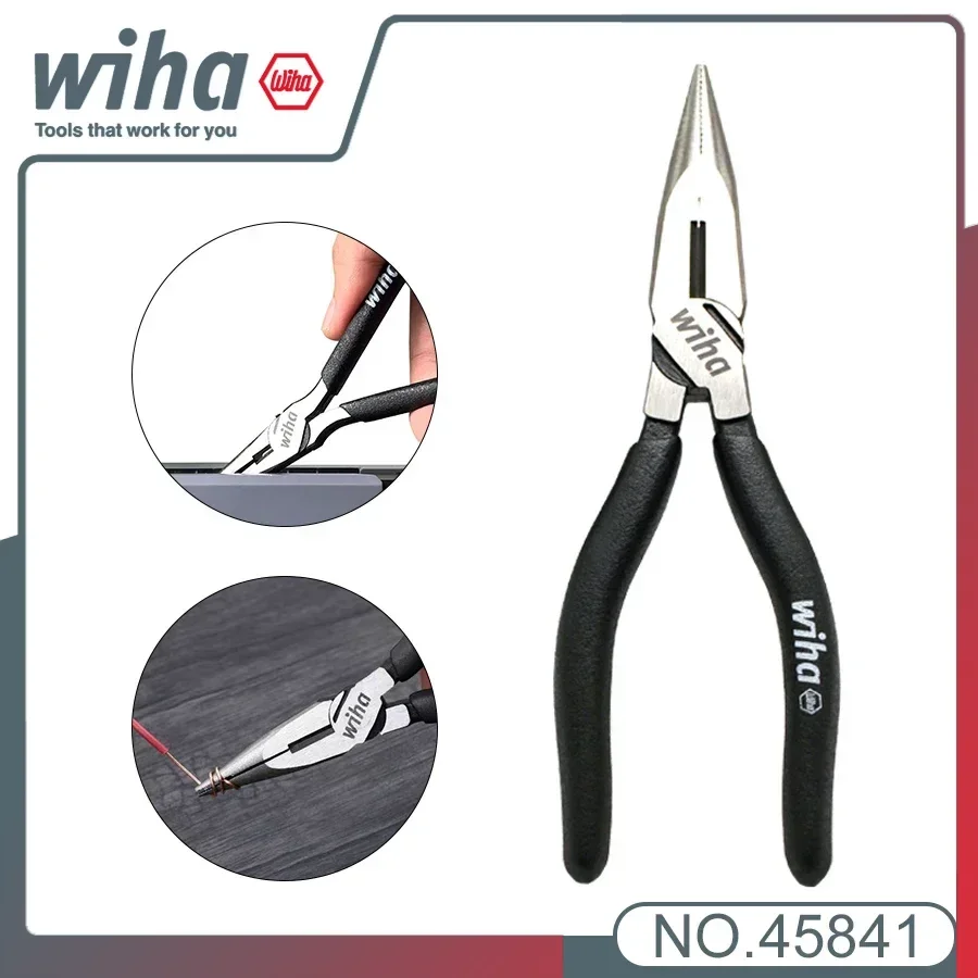 

Genuine WIHA Black Forest Long Nose Pliers 160mm Long Electrician Repair Hand Tool for Cutting Clamping Stripping No-slipping 4