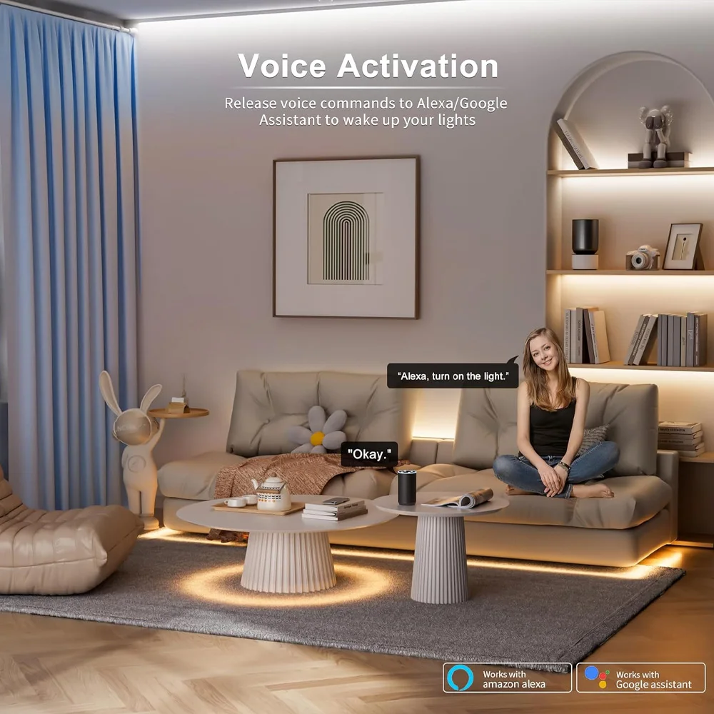 Tuya WiFi COB LED Strip 12V 1m 2m 3m 4m 5m Warm White Natural Dimmable Flexible Cabinet Bed Room Light Decor For Alexa Google