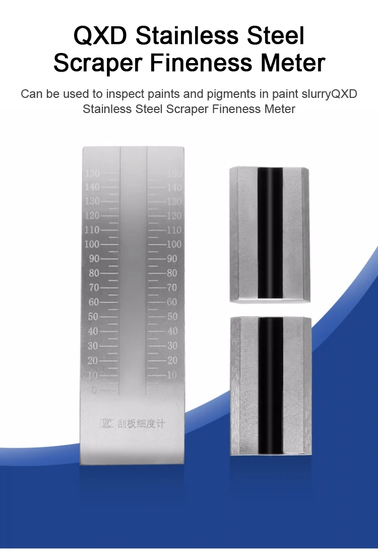 QXD Stainless Steel Scraper Fineness Meter Single Groove Fineness Plate Fineness Gauge 25/50/100/150um