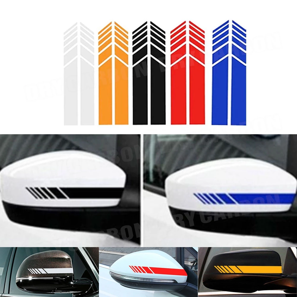 2PCS Rear view Mirror Sticker Side Decal Stripe DIY Trunk Trim Sticker Exterior Car Accessories For Universal Car