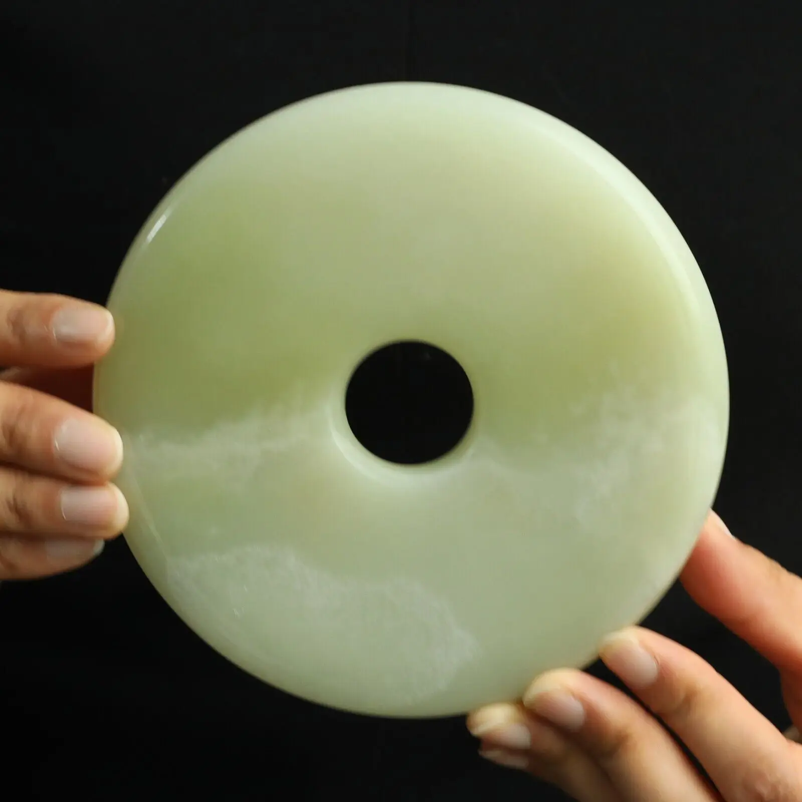 

Old China natural jade hand-carved statue of plate bi Statue