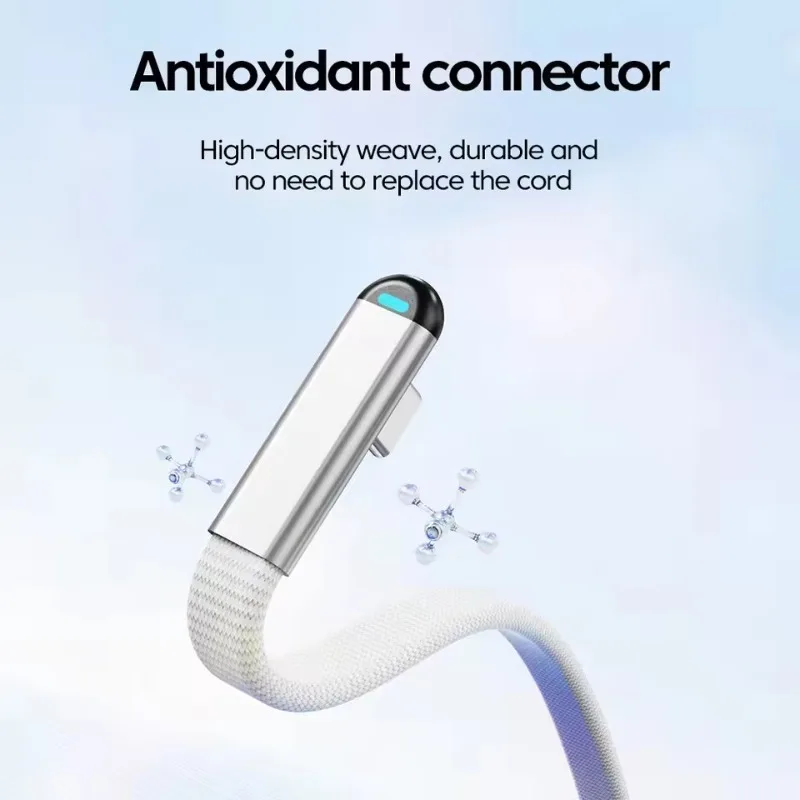 1M 65W 90° Degree Elbow USB C To Type C Cable Charger Fast Charging Cable for iPhone 17 18 Xiaomi Data Wire Cord with Light