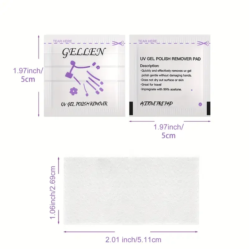 100 قطعة منصات مزيل طلاء الأظافر خليتون مزيل طلاء الأظافر مسح المهنية بشكل فردي ملفوفة مناديل مبللة بسرعة إزالة هلام #4