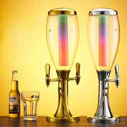 5L Double-Headed Wine Tower Commercial Beverage Barrel Luminous Bar Machine Drink Holder Event Drink Stand 3L