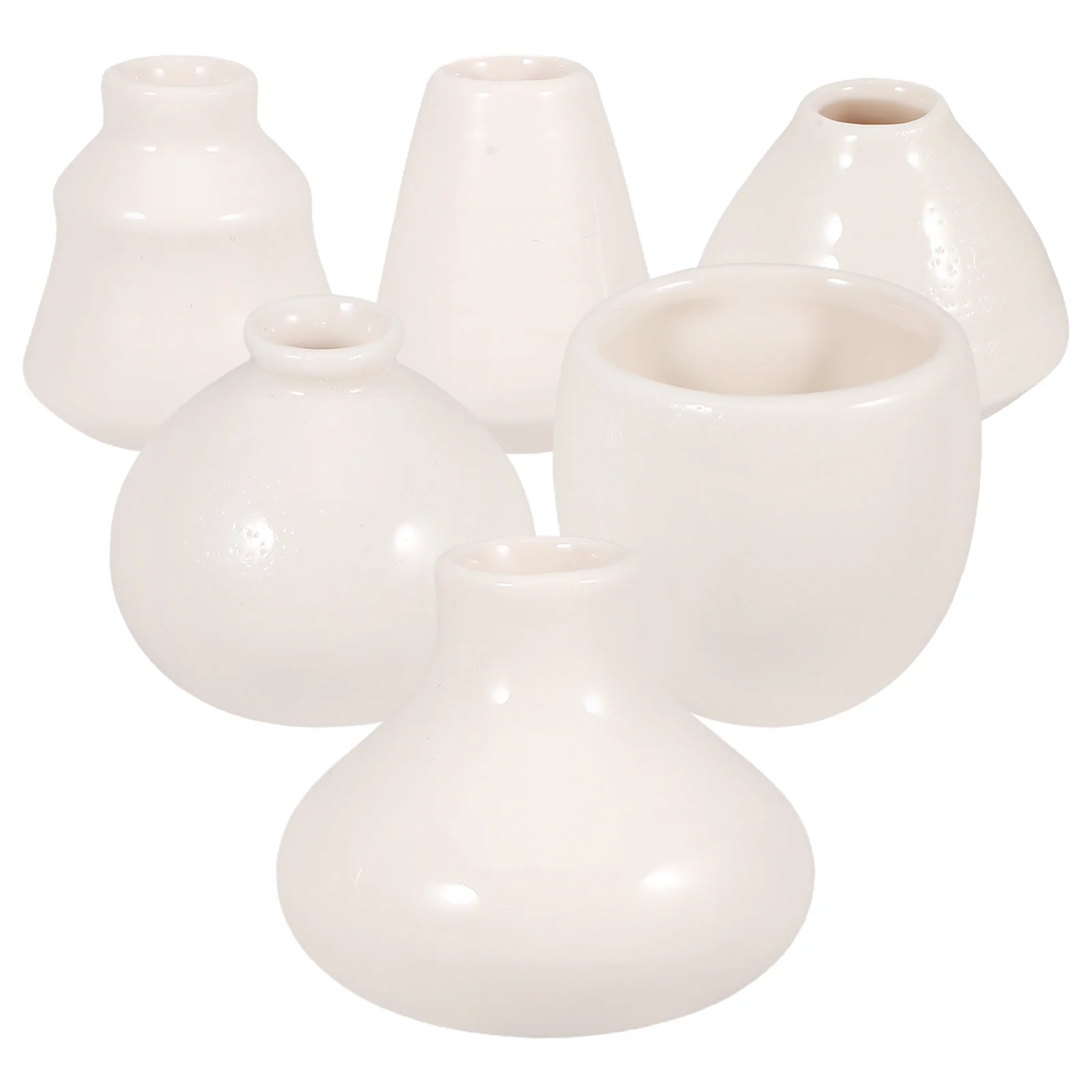 

6pcs Ceramic Refrigerator Stickers Small Vase White Porcelain Long Lasting Garden Supplies Balcony Decor