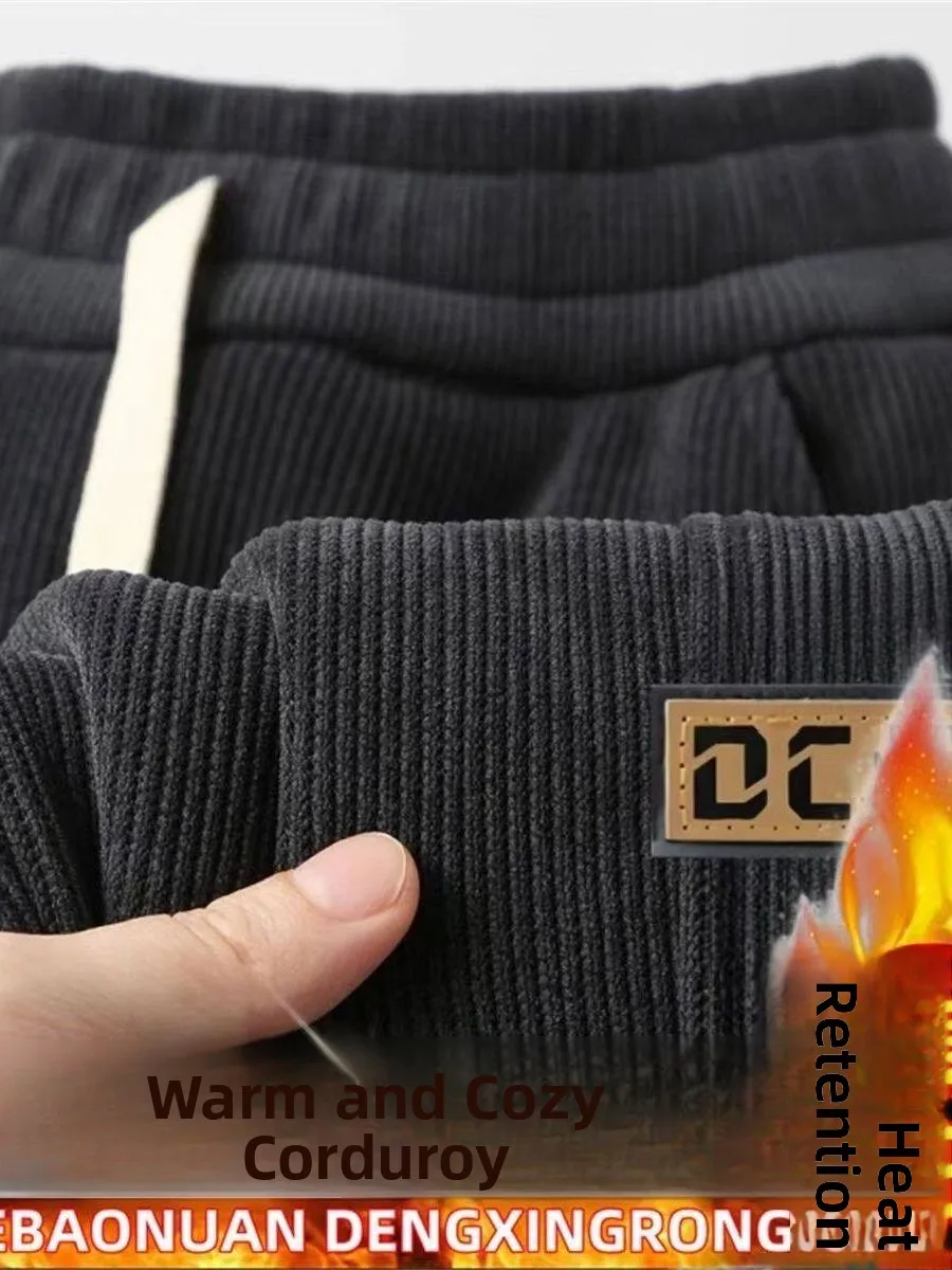 

Men's Loose Fit Spor Corduroy Fce Lined Thi Straight Leg Trousers Autumn Winter New Arrival Youth Faion Trendy ...