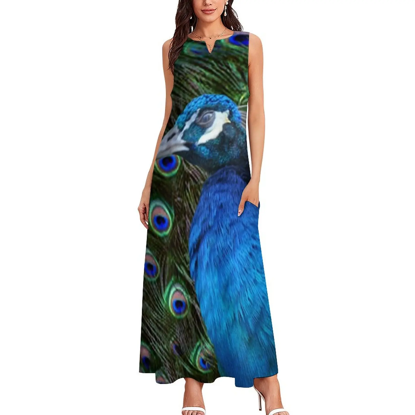 Peacock and Feather Long Dress dresses for woman Clothing women's summer dresses 2025