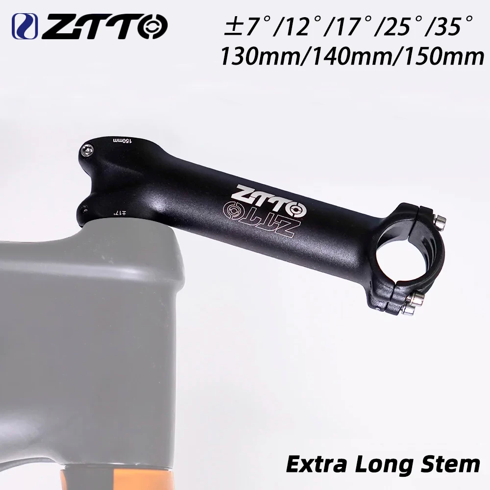 ZTTO 130 140 150mm Extra Langer Fahrradvorbau aus Aluminiumlegierung 31,8mm Fahrradlenker-Vorbau für Fixie-Bike, Rennrad und Straßenrad