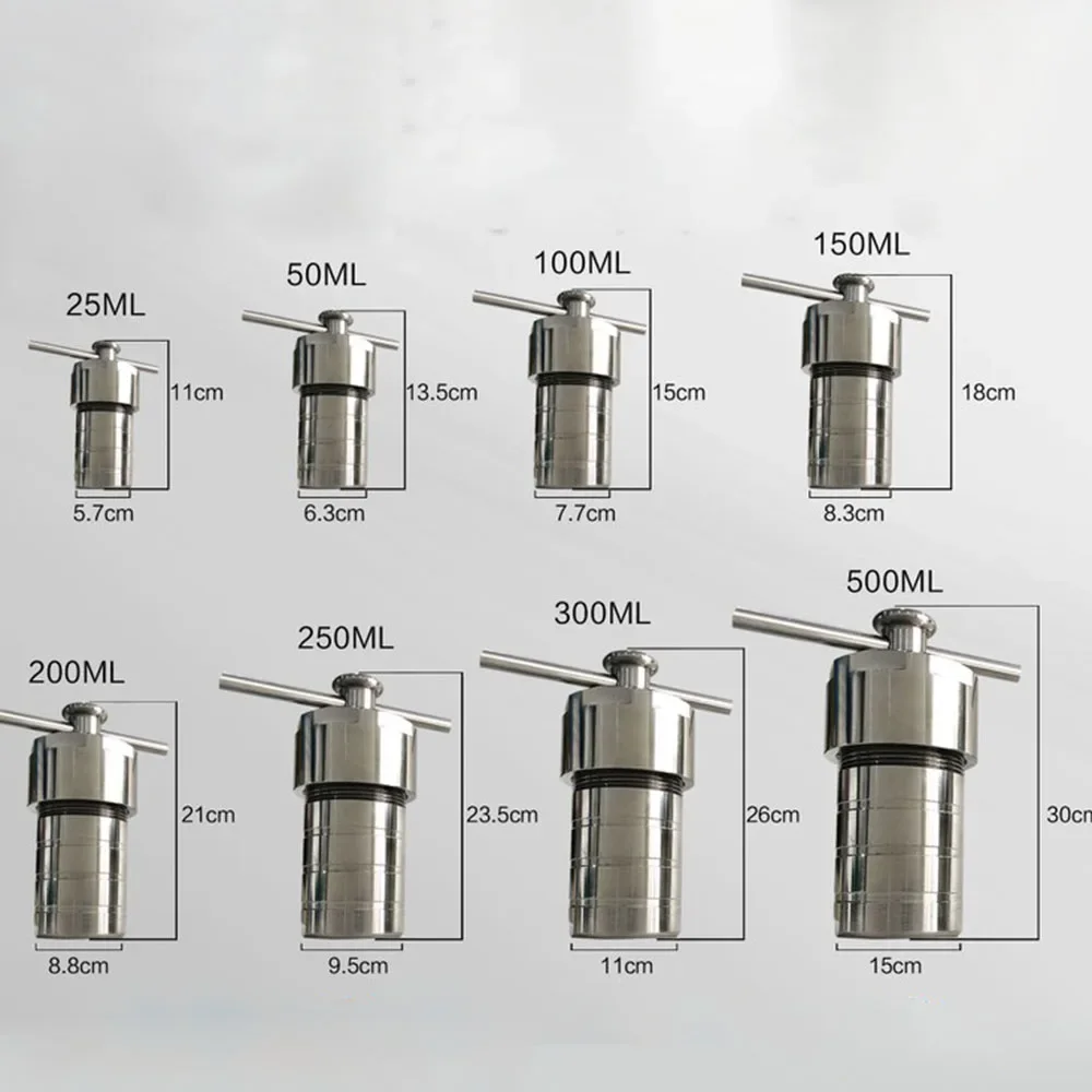 Reaktor autoklawowy hydrotermalny o pojemności 5-500 ml z syntezem hydrotermalnym z komorą PTFE