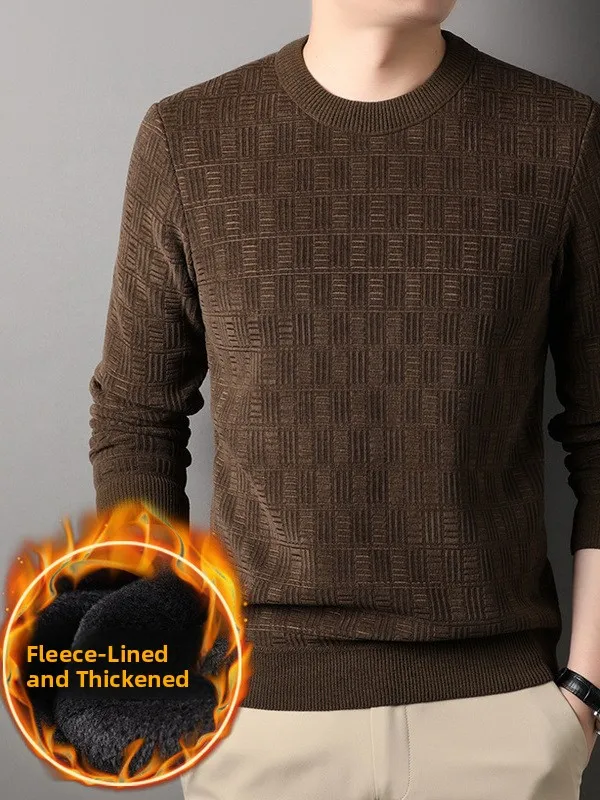 

Thiened Fce Long Sve Men's Knitted Sweater Casual Leisure Winter Base irt Dongguan Daliang Puyuan Snow Niel Mahjong...