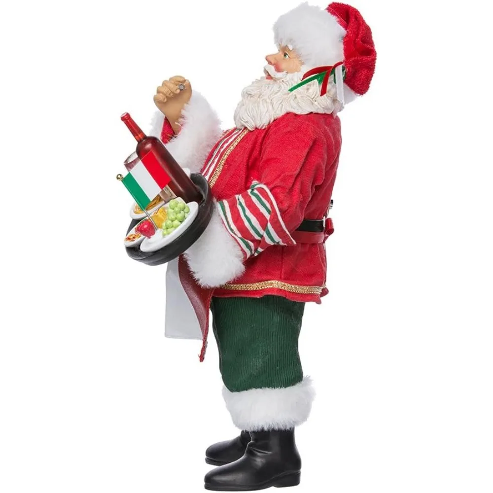 Italian Santa Figurine, 10.5-Inch,Painted Figurines & Miniatures Christmas Decor