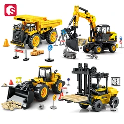 SEMBO City Engineering Vehicle Scene Series Building Block Kits Construction Excavator Truck Brick Assembly Toys For Boys Gifts