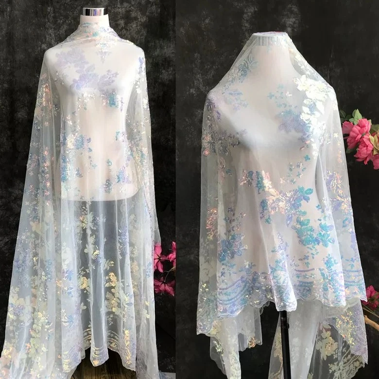 glitter-embroidered-peony-flower-lace-fabric-in-light-purple-pink-and-dark-green-for-performance-and-hanfu-dresses-130cm-wide