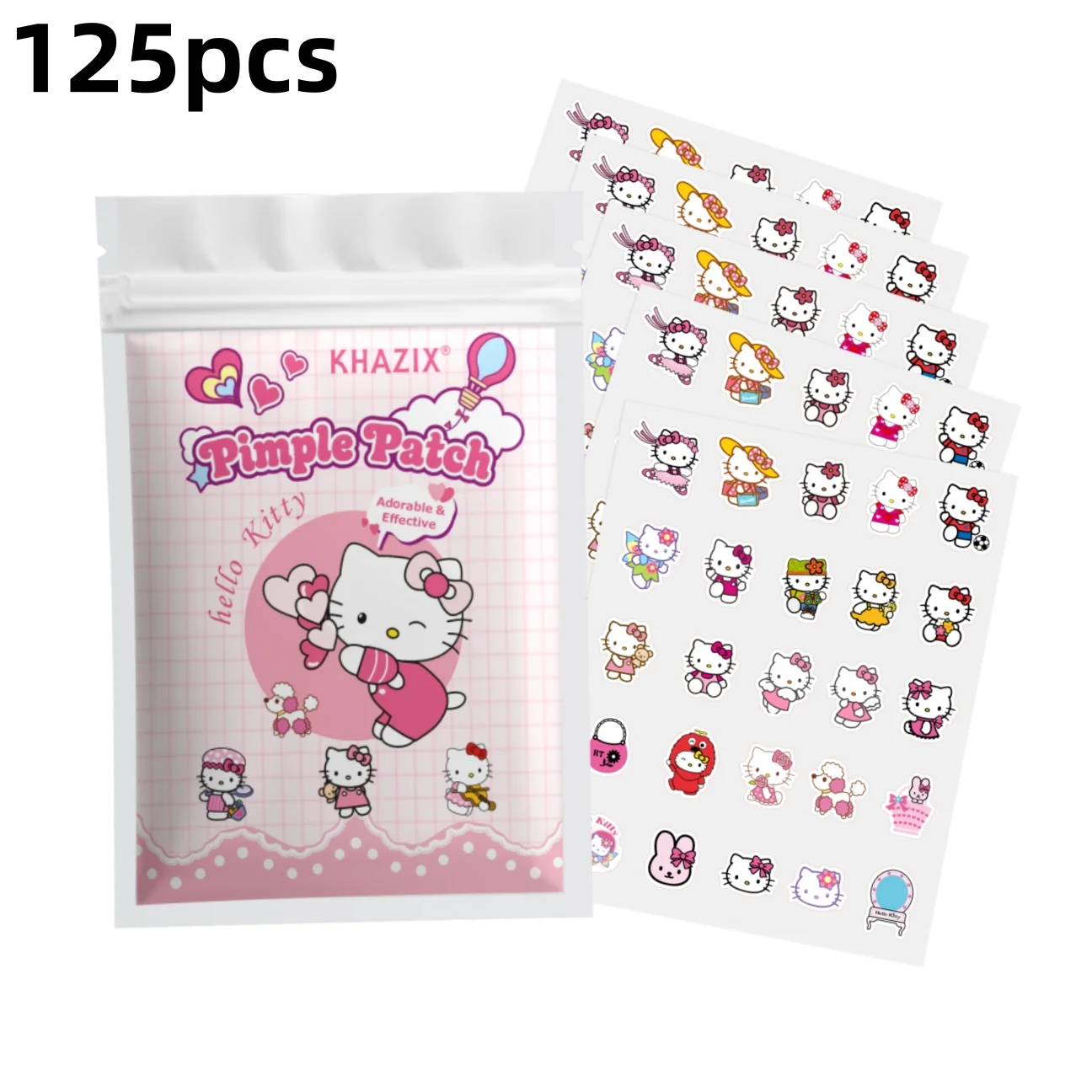 25pcs/125pcs Hello Kitty Pimple Patch Set, Hydrocolloid Acne Spot Cover Stickers, Cute Kawaii Face Patches for Daily Skin Care