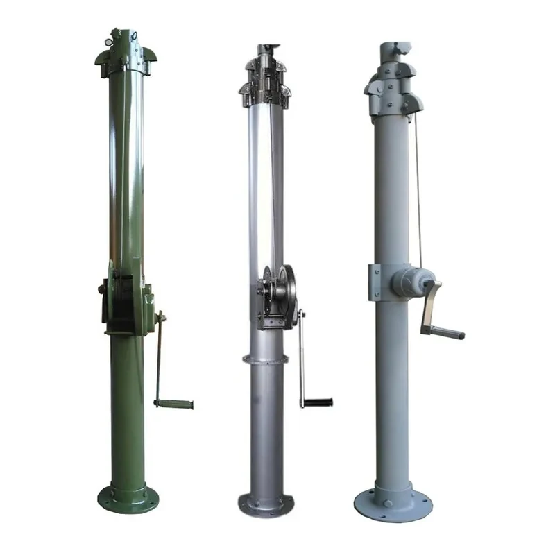 15m Telescopic Support Mast Hand Crank Winch Communication Equipment Accessory