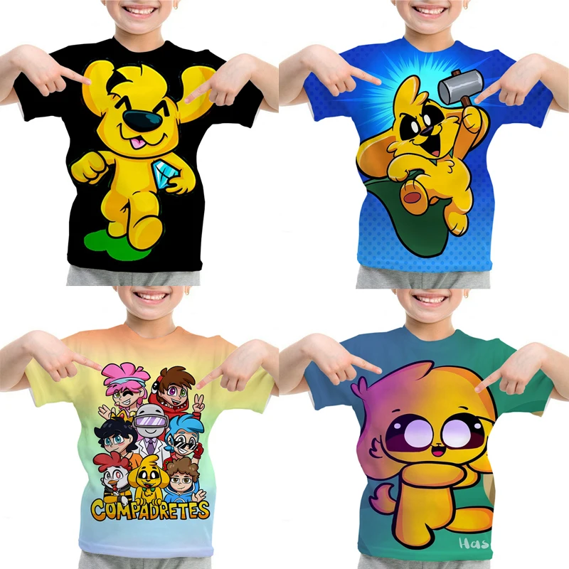 Kids Compadretes T-shirts for Boys Girls Anime T Shirts Children Clothing Cartoon Mikecrack T-Shirt Camiseta Summer Tee Tops