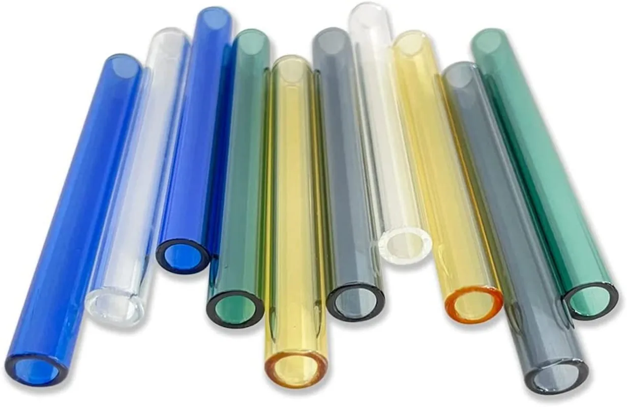 4Inch Long Colors Glass Borosilicate Blowing Tubes 10 mm OD 2mm Thick Wall Tubing for Various Applications