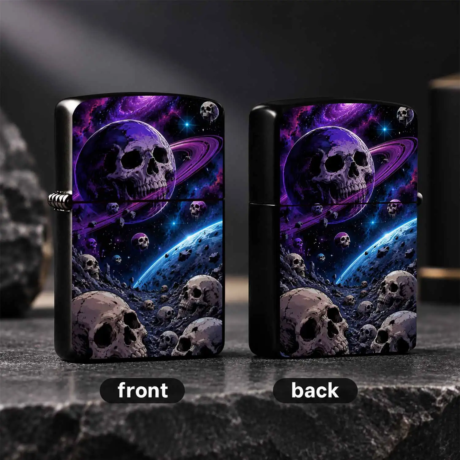 Creative Spooky Skull Planet Lighter Unique Purple Nebula Space Themed Decorative Ornament, Versatile For Daily Use Gatherings Festivals, Distinctive Gift For Sci-fi Dark Aesthetic Enthusiasts  A Humorous And Interesting Lighter
