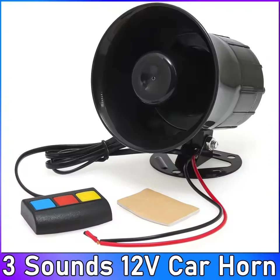 

12 В 3-тонный автомобильный звуковой сигнал, мотоциклетный мегафон, пожарная сирена, звуковой сигнал, динамик аварийного усилителя звука для большинства автомобилей, мотоциклов
