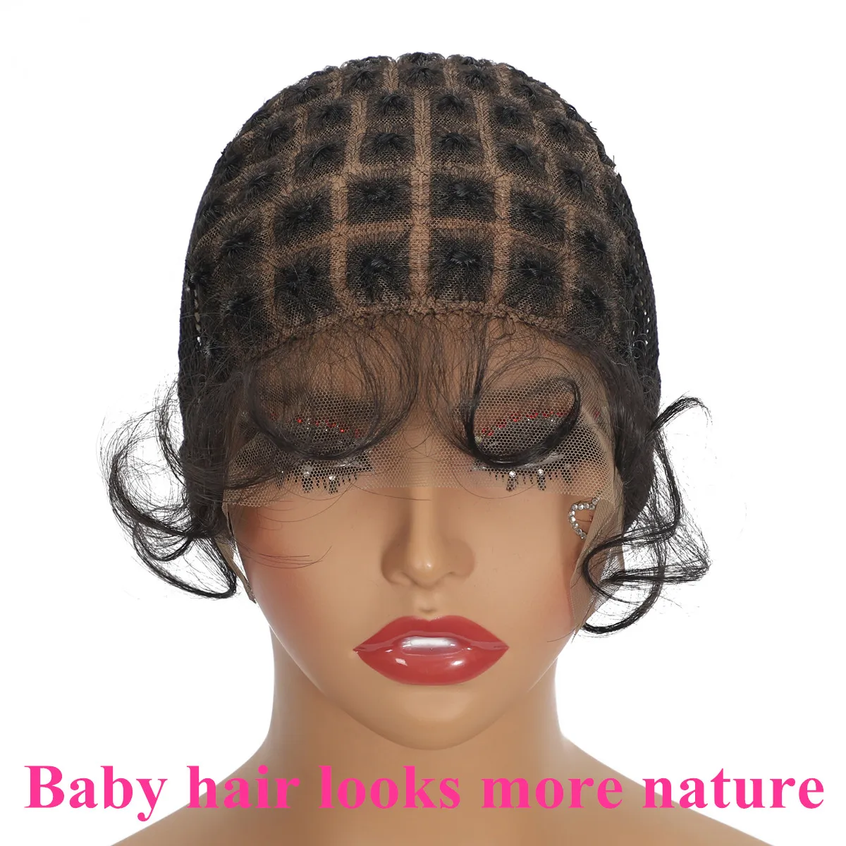 Wig Cap with Baby Hair Knotless 13*5 Lace Frontal Wig Cap for Making Wigs Crochect Braiding Hair Cap Adjustable in the Back