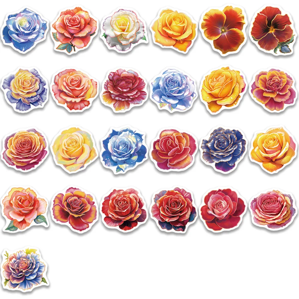 10/30/55 PIÈCES Frais Créatifs Fleurs Plantes Autocollants Kawaii Pour BRICOLAGE Voyage Bagages Guitare Réfrigérateur Ordinateur Portable Graffiti Autocollant Enfant Autocollant