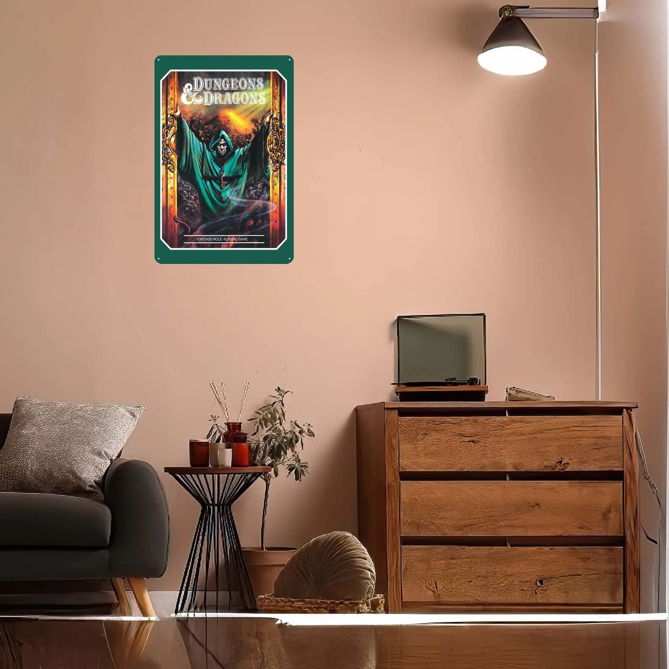 D-Dungeons And Dragons Sign poster di gioco personalizzabili decorazioni per la casa Retro Metal Tin Sign for Gamer Room Decoration Metal Wall Art