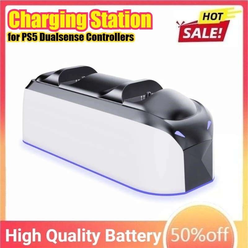 

Charging Stand Station for PS5 Dualsense Controllers with Type-C Port and LED Indicator Controller Accessories Charging Station