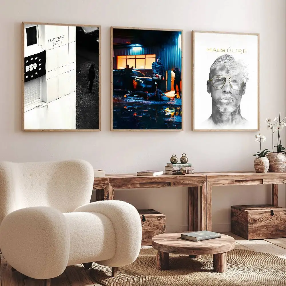 Rapper Maes EN ATTENDANT LVC 2 Poster Wall Canvas Painting for Club Living Room Home Decor
