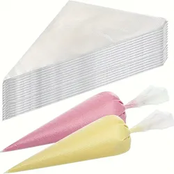 100/200PCS Disposable Plastic Piping Bags Kitchen Cake Plastic Piping Bags DIY Desserts Cake Cookies Restaurant Essentials