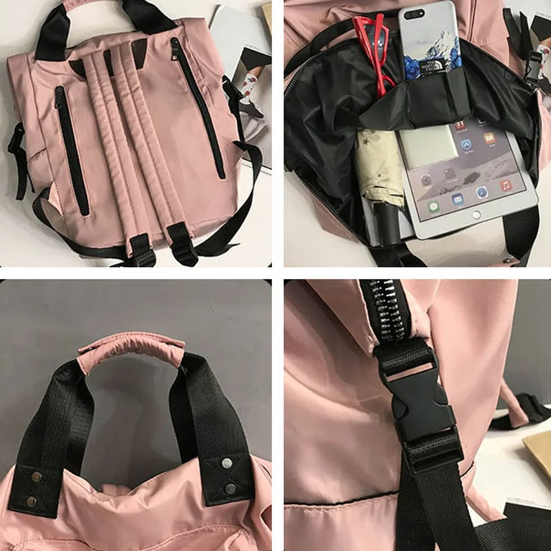 Backpacks Women Waterproof Large Capacity Korean Harajuku College Students Couple All-match Backpack Portable Trip Nylon Bag Ins